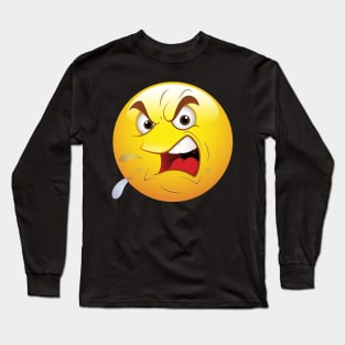 Angry Smiley Face Emoticon Long Sleeve T-Shirt